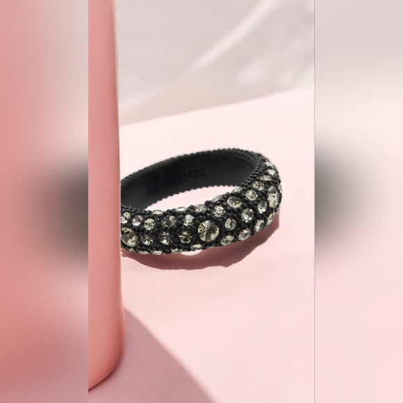 All Saints Black Ring with Sparkling Silver Details - Picture 4 of 5